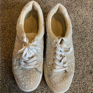 Betsey Johnson Sidny Beaded And Sparkly Women's Sneakers Perfect For Wedding!!